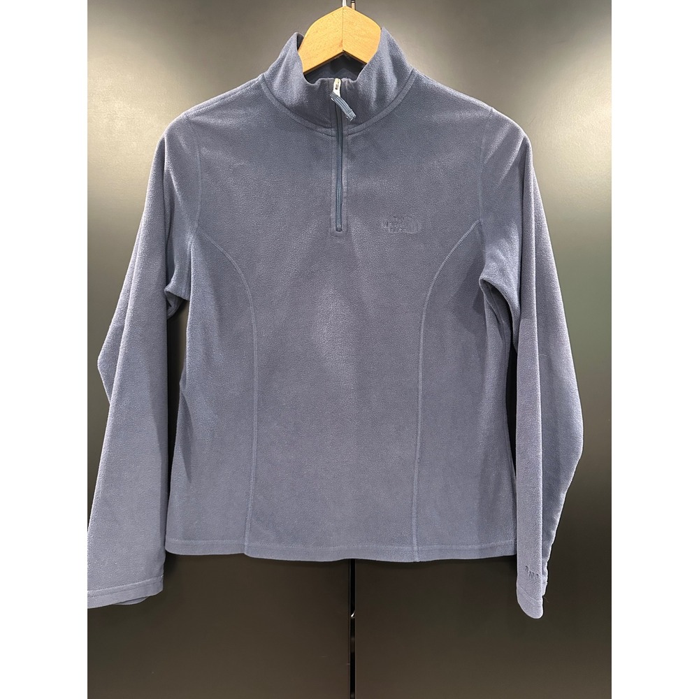 The North Face Womens TKA 100 Fleece Quarter Zip Pullover Blue Small